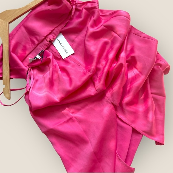 WeWoreWhat - Cowl Neck Satin Midi Dress Pink Size 6 NWT - Picture 9 of 9